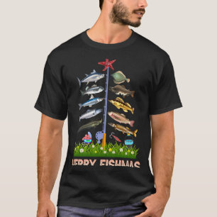 Merry Fishmas Christmas Xmas For Fishers T-Shirt