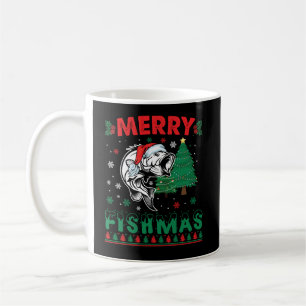 Merry Fishmas Fish Fishing Dad Fisherman Christmas Coffee Mug