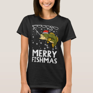 Merry Fishmas Fish Fishing Xmas Christmas Dad Men  T-Shirt