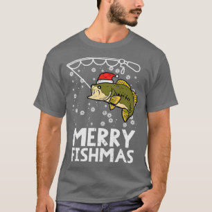Merry Fishmas Fish Fishing Xmas Christmas Dad T-Shirt