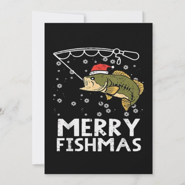 Merry Fishmas Fish Fishing Xmas  Invitation (Front)