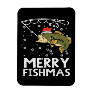 Merry Fishmas Fish Fishing Xmas Magnet