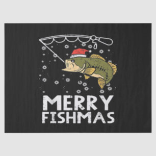 Merry Fishmas Fish Fishing Xmas Tissue Paper