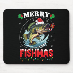 Merry Fishmas Fish Funny Fishing Christmas Dad Men Mouse Pad