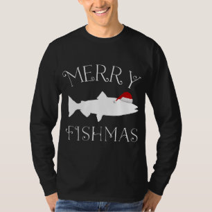 Merry Fishmas Fish Santa Hat Christmas T-Shirt
