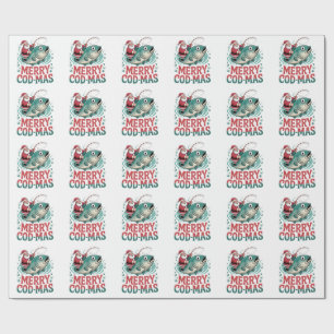 Merry Fishmas Fishing Christmas Santa Claus Xmas  Wrapping Paper