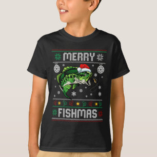 Merry Fishmas Fun Fish Fishing Fisherman Ugly Chri T-Shirt