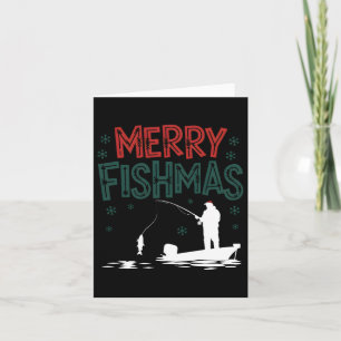 Merry Fishmas Funny Christmas Fisherman Holiday Fi Card