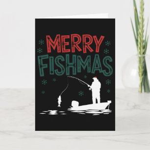 Merry Fishmas Funny Christmas Fisherman Holiday Fi Card