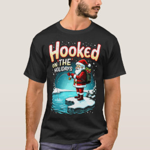 Merry Fishmas Funny Christmas Fishing Design T-Shirt