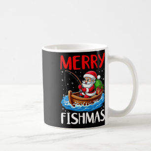 Merry Fishmas Funny Christmas Santa Claus Fishing Coffee Mug