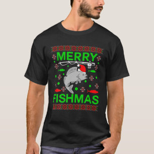 Merry Fishmas Funny Christmas Sweater Tee For Fish