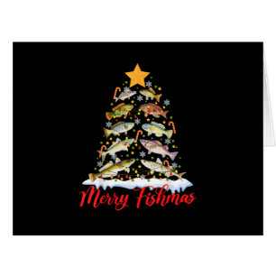 Merry Fishmas Funny Christmas Tree Lights Fish Fis