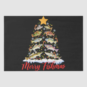 Merry Fishmas Funny Christmas Tree Lights Fish Fis Tissue Paper