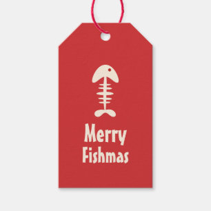 Merry Fishmas Funny Cute Christmas Fish Fishing Gift Tags