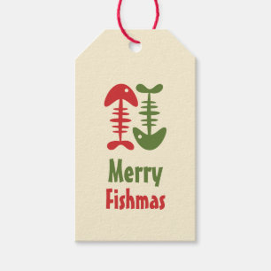 Merry Fishmas Funny Cute Christmas Fishing Gift Tags