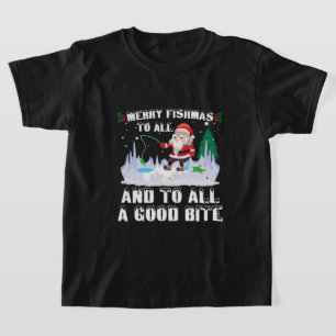 Merry Fishmas Funny Fish Fishing Fisherman Xmas T-Shirt