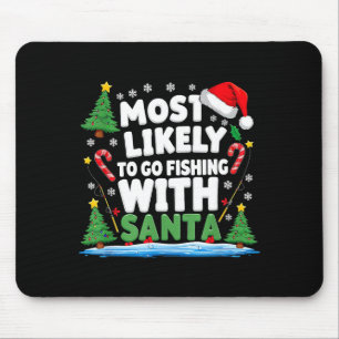 Merry Fishmas Funny Fish Santa Bigfoot Christmas F Mouse Pad