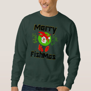 ♫♥Merry FishMas Hilarious SantaFish Sweatshirt♥♪ Sweatshirt