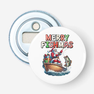 Merry Fishmas Santa Fishing Lovers Funny Fisherman Bottle Opener