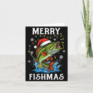 Merry Fishmas Santa Fishing Lovers Funny Fisherman Card