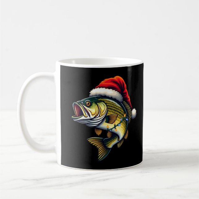 Merry Fishmas Santa Fishing Lovers Funny Fisherman Coffee Mug (Left)