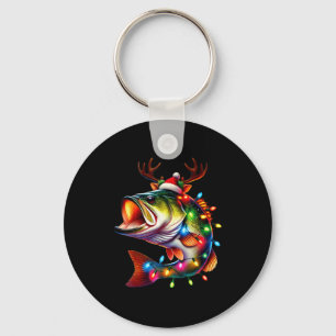 Merry Fishmas Santa Fishing Lovers Funny Fisherman Key Ring