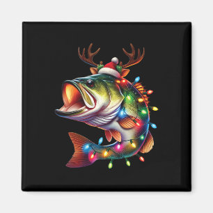 Merry Fishmas Santa Fishing Lovers Funny Fisherman Magnet