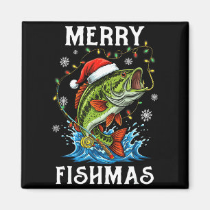 Merry Fishmas Santa Fishing Lovers Funny Fisherman Magnet