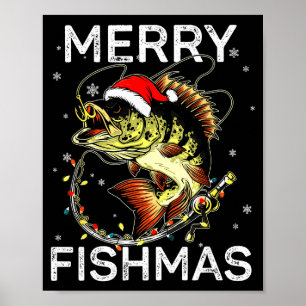 Merry Fishmas Santa Fishing Lovers Funny Fisherman Poster