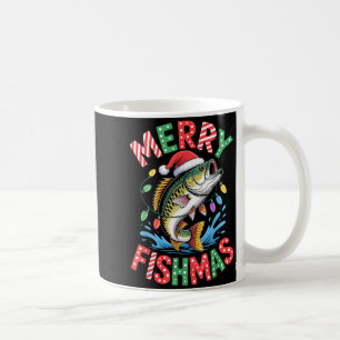 Merry Fishmas Santa Hat B Fishing Christmas Angler Coffee Mug