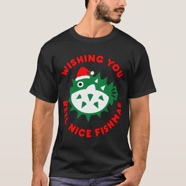 merry fishmas Santa T-Shirt (Front)