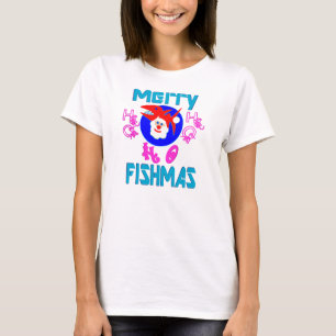 ♫♥Merry FishMas-SantaFish Funny Long Sleeve Tee ♥♪