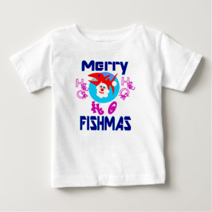 ♫♥Merry FishMas-SantaFish Toddlers Long Sleeve T♥♪ Baby T-Shirt