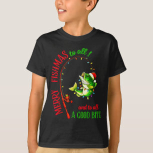 Merry Fishmas To All Fishing Fisherman's Funny Chr T-Shirt