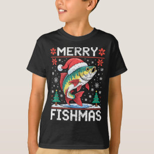 Merry Fishmas Ugly Christmas Sweater Fishing Lover