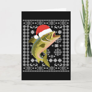 Merry Fishmas Ugly Christmas T Shirt Santa Fish Fi Card