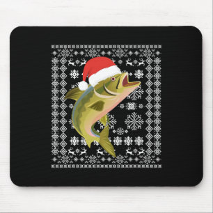 Merry Fishmas Ugly Christmas T Shirt Santa Fish Fi Mouse Pad