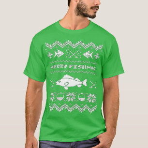Merry Fishmas Ugly FISHING Christmas Bass Fish T-Shirt