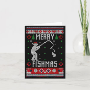 Merry Fishmas Ugly Sweater Ugly Fishing Christmas  Card