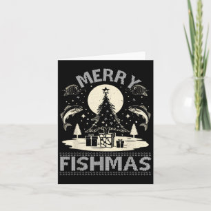 Merry Fishmas Ugly Xmas Sweater - Funny Christmas  Card