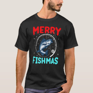 Merry Fishmas Xmas Fishing Fisherman Fish Christma T-Shirt
