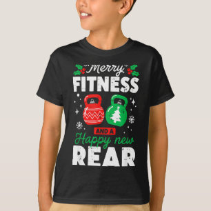 Merry Fitmas And A Happy New Rear Christmas Fitnes T-Shirt
