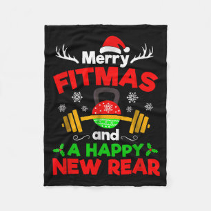 Merry Fitmas And A Happy New Year  Fleece Blanket