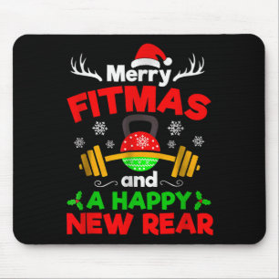 Merry Fitmas And A Happy New Year Mouse Pad