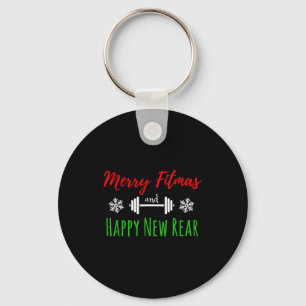 Merry Fitmas And Happy New Rear Fitness Funny  Key Ring