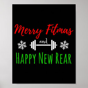 Merry Fitmas And Happy New Rear Fitness Funny  Poster