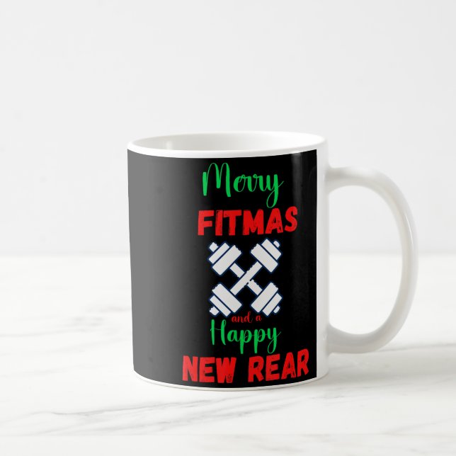 Merry Fitmas And Happy New Rear Fitness Funny Xmas Coffee Mug (Right)