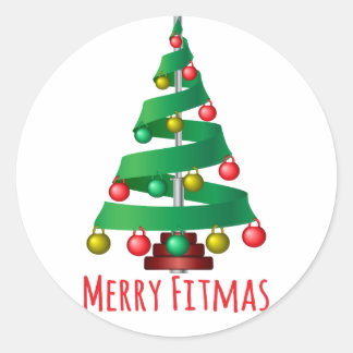 Merry Fitmas Classic Round Sticker