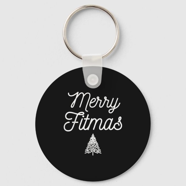 Merry Fitmas For Christmas Workout Xmas Gym Holida Key Ring (Front)